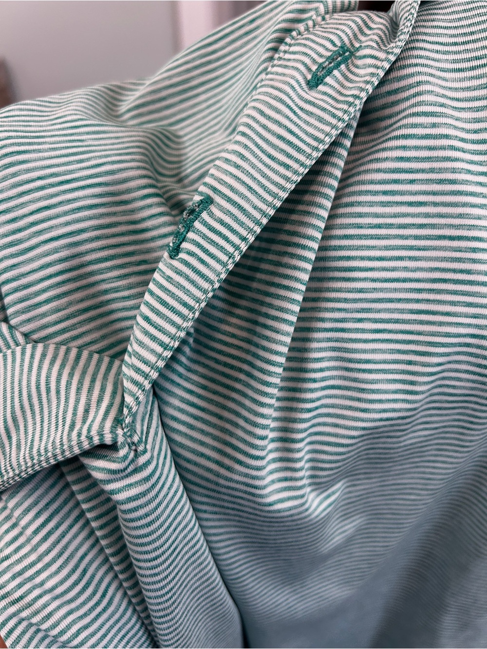 Men’s Southern Shirt Company Heather Madison Stripe Polo ~ Fairway Green ~ MED - Picture 7 of 7